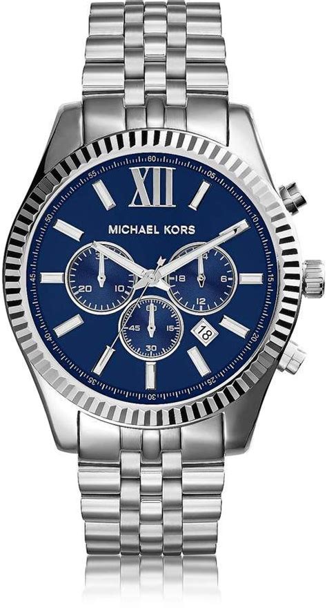 michael kors men's silvertone lexington watch